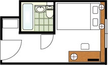 Floor plan：Semi-Double Room