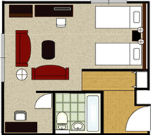 Floor plan：Deluxe Twin Room