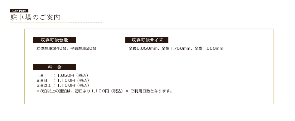 駐車場のご案内